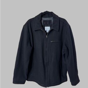 Vintage Old Navy Wool Black Zip Bomber Jacket Men’s |Boxy Quilt Lined y2k| Sz XL